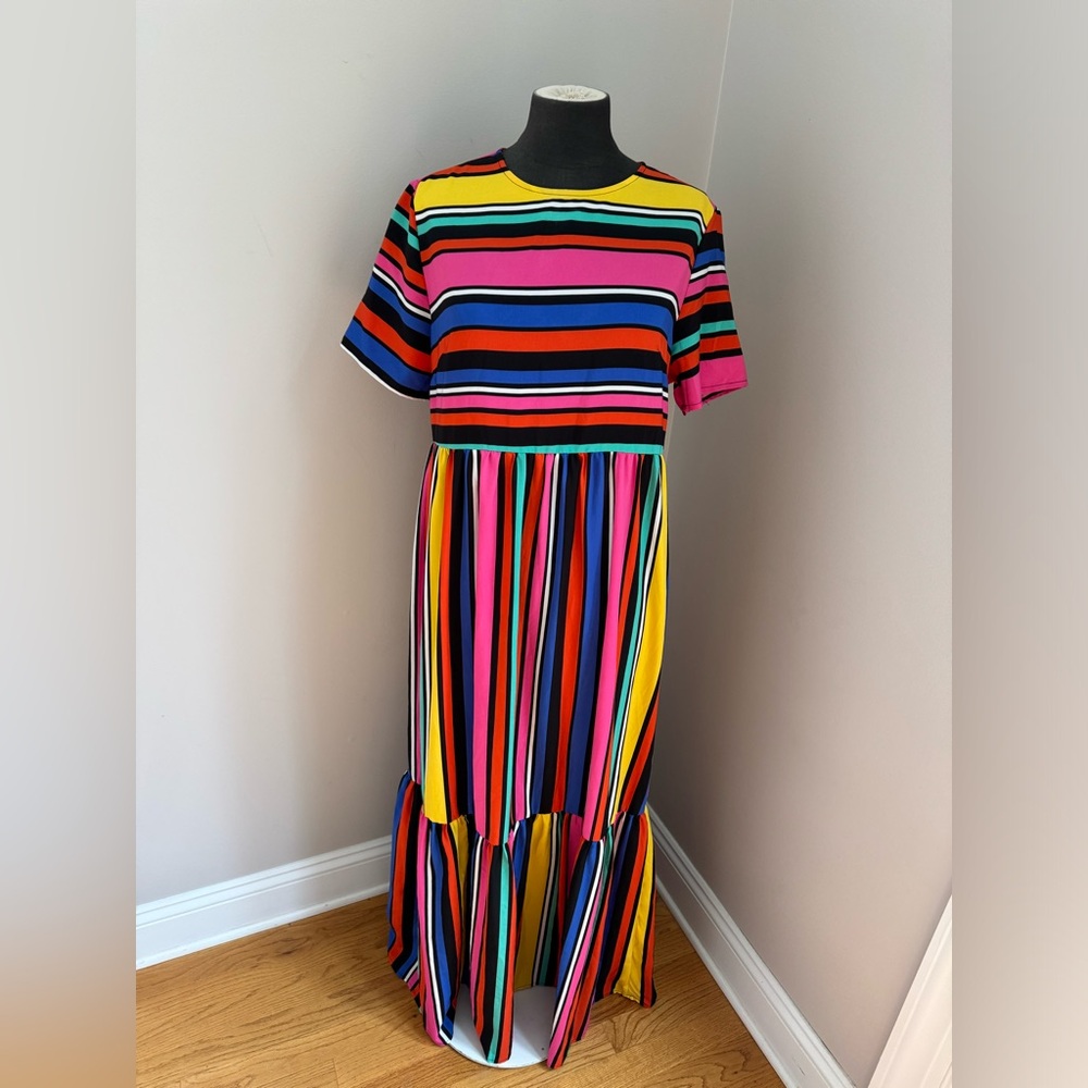 Multicolor Striped Maxi Dress